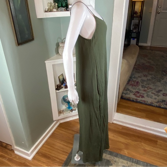 New NWT Treasure & Bond Favorite Slipdress Green Olive Sarma Crinkle Rayon Small - Picture 7 of 11